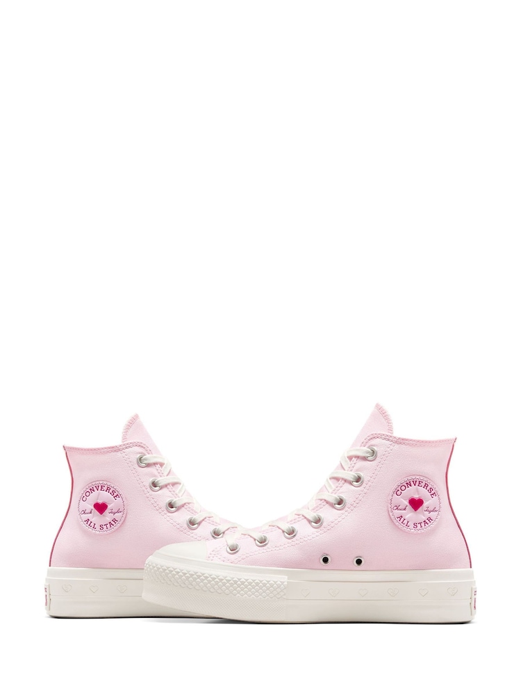 Roze - Converse Lift - Bleke hoge sneakers met plateauzool - Image 8 of 14