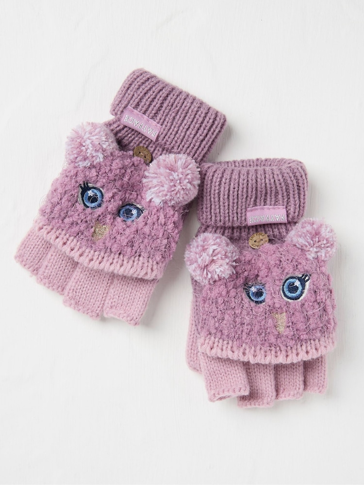 FatFace Purple Owl Gloves - Image 1 of 2