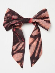FatFace Burgundy Red Copper & Black Hair Bow - Image 1 of 3