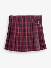 Red Tartan Pleated Kilt Mini Skirt - Image 6 of 8