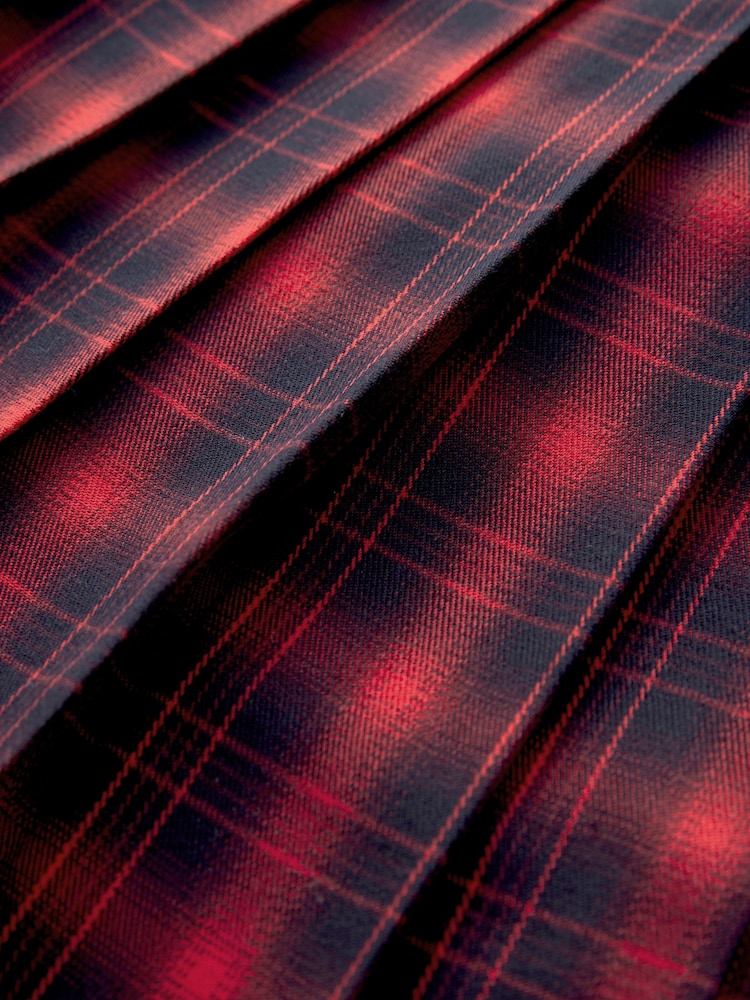 Red Tartan Pleated Kilt Mini Skirt - Image 8 of 8