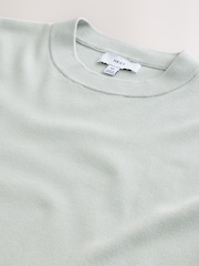 Light Grey Relaxed Fit Premium Short Sleeve Knitted Crew T-Shirt - Image 9 of 9