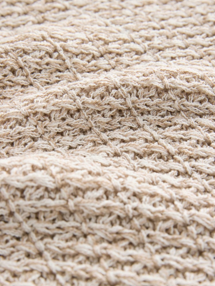 Neutral Regular Fit Cotton Rich Textured Knitted Tank - Image 8 of 8