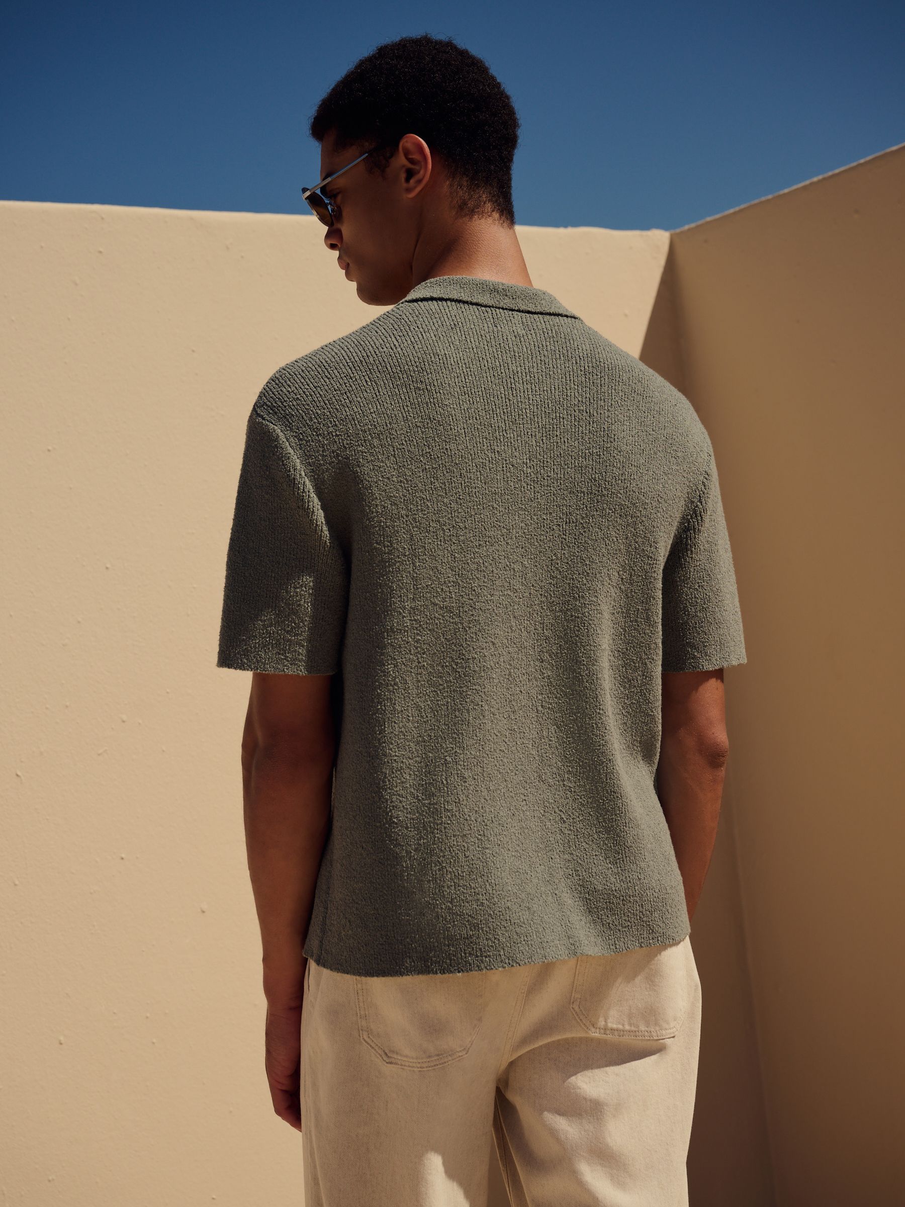 Buy Green Cotton Rich Relaxed Fit Short Sleeve Cuban Collar