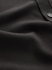 Brown Relaxed Fit Premium Short Sleeve Knit Button-Through Polo Shirt - Image 7 of 7