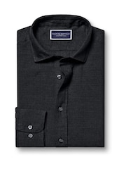 Charles Tyrwhitt Black Slim Fit Plain Pure 100% Linen Shirt - Image 5 of 7