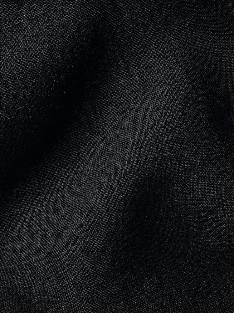 Charles Tyrwhitt Black Slim Fit Plain Pure 100% Linen Shirt - Image 7 of 7