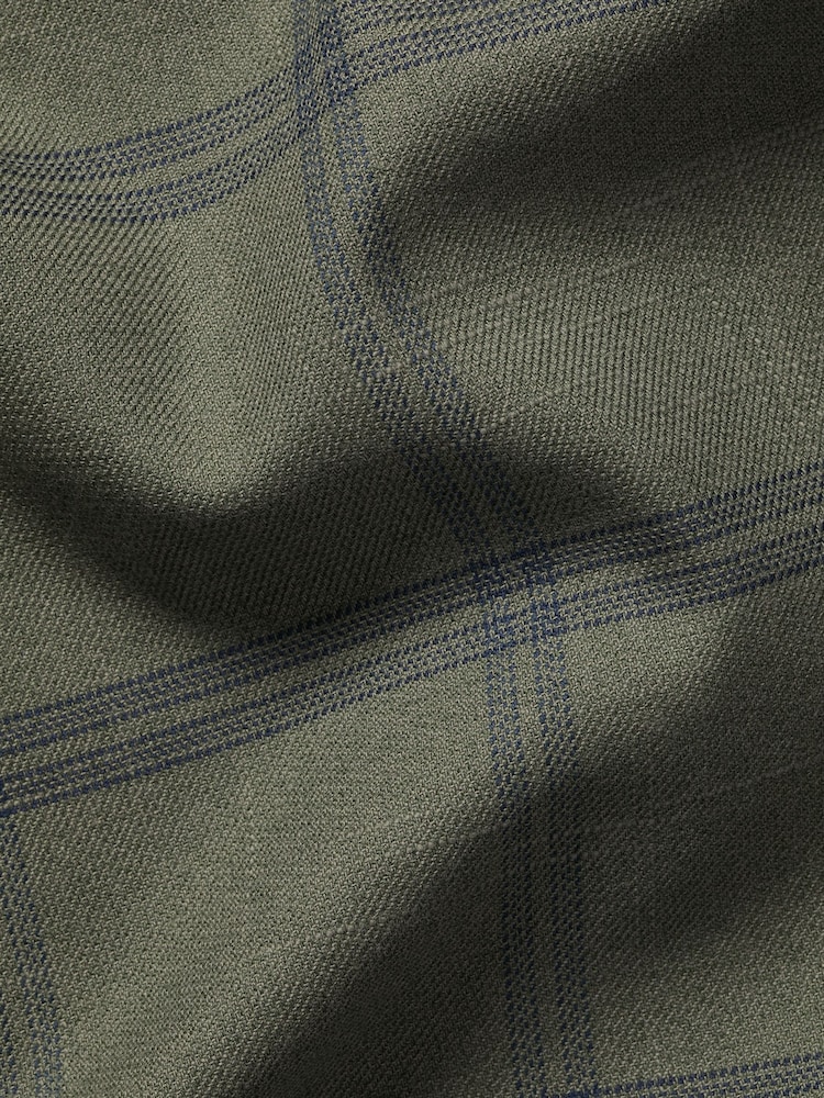 Charles Tyrwhitt Green Slim Fit Large Check Non-Iron Twill 100% Cotton Shirt - Image 6 of 6