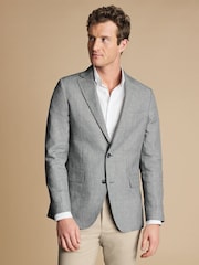 Charles Tyrwhitt Grey Linen Cotton Jacket - Image 1 of 5