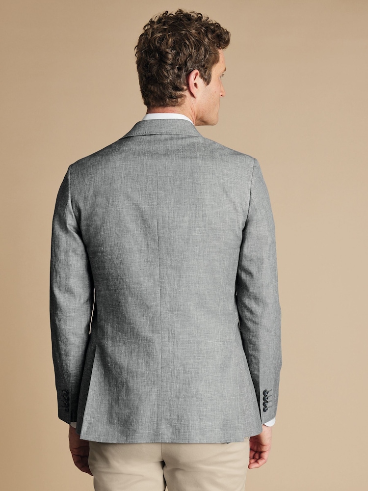 Charles Tyrwhitt Grey Linen Cotton Jacket - Image 2 of 5