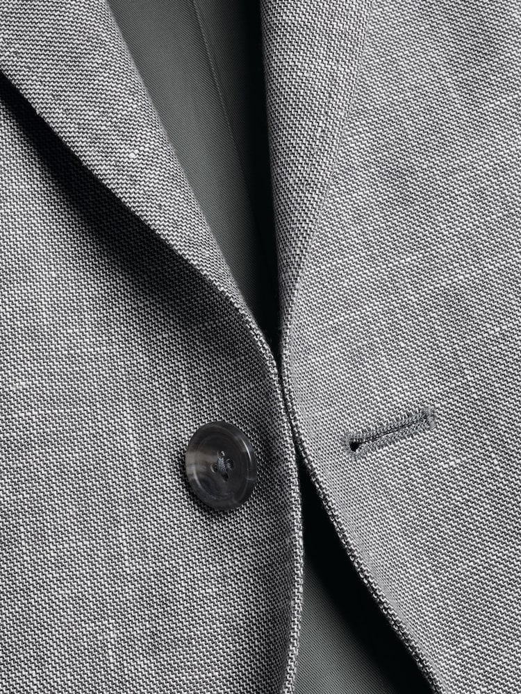 Charles Tyrwhitt Grey Linen Cotton Jacket - Image 5 of 5