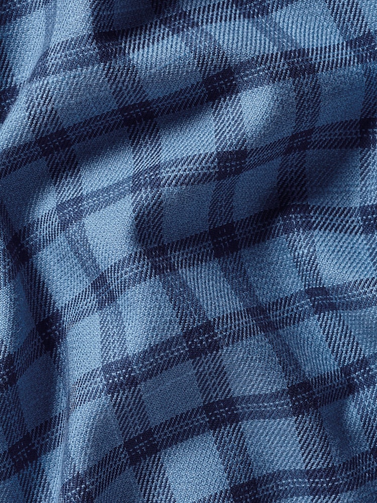 Charles Tyrwhitt Blue Slim Fit Check Non-Iron Twill 100% Cotton Shirt - Image 7 of 7