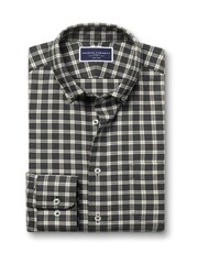 Charles Tyrwhitt Grey Slim Fit Check Non-Iron Twill 100% Cotton Shirt - Image 5 of 7