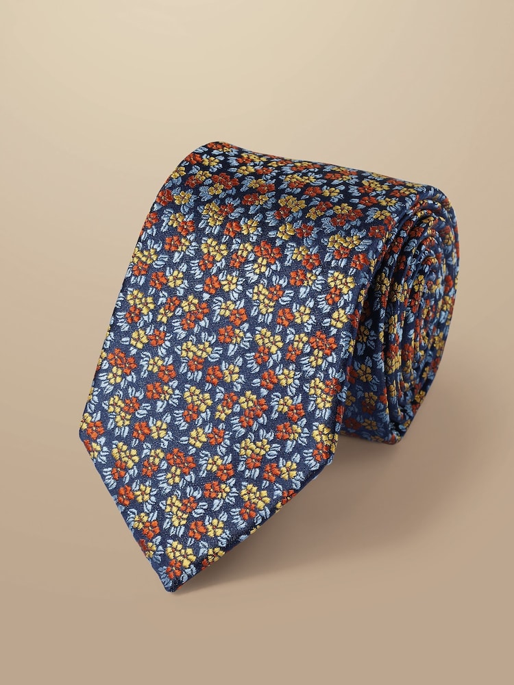 Charles Tyrwhitt Blue Floral Silk Tie - Image 1 of 2