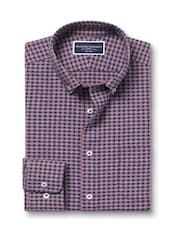 Charles Tyrwhitt Red Slim Fit Check Non-Iron Twill 100% Cotton Shirt - Image 4 of 6