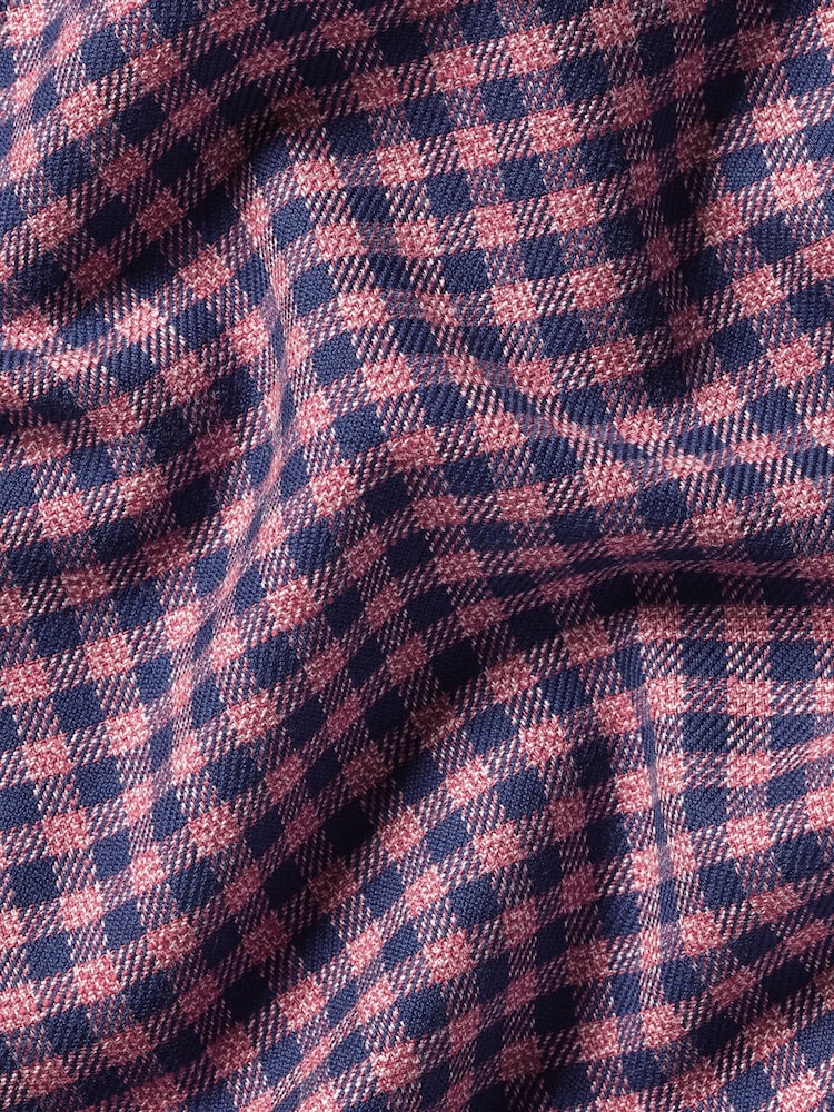 Charles Tyrwhitt Red Slim Fit Check Non-Iron Twill 100% Cotton Shirt - Image 6 of 6