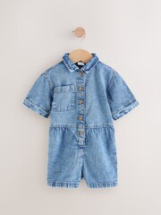 Blue Denim Denim 100% Cotton Jumpsuit - Image 1 of 3