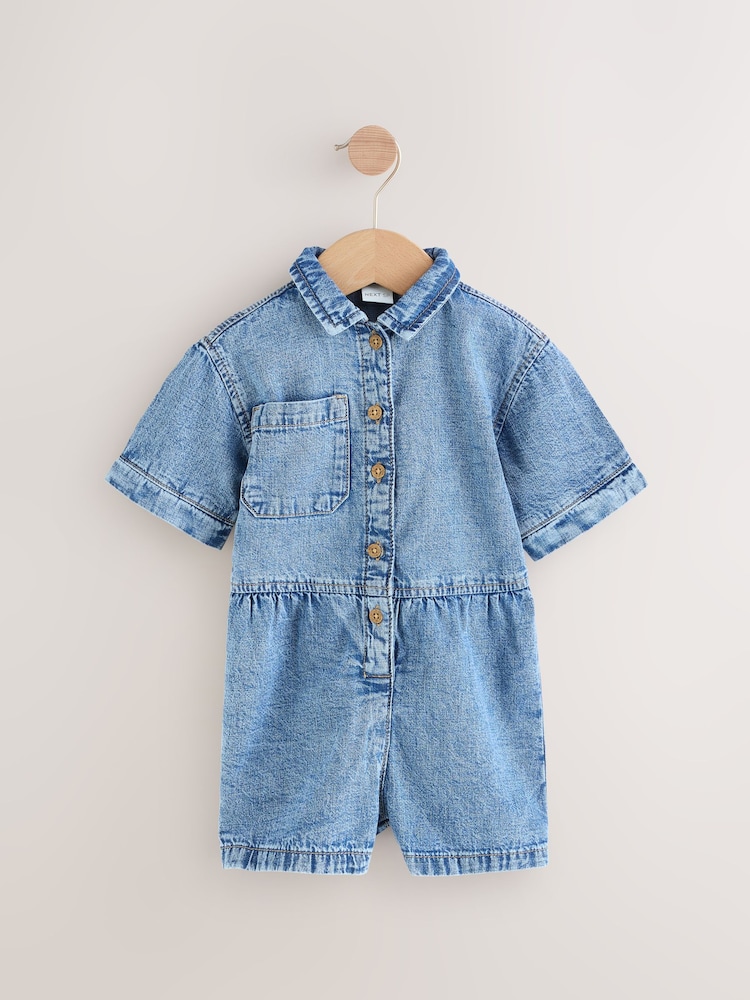 Blue Denim Denim 100% Cotton Jumpsuit - Image 1 of 3