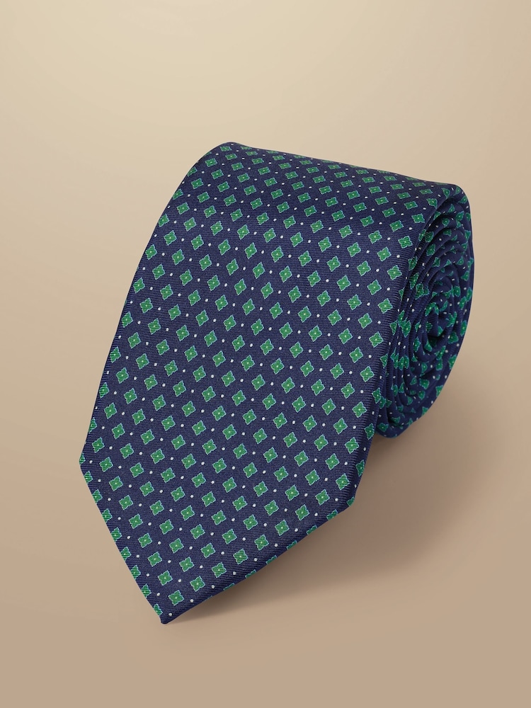 Charles Tyrwhitt Blue Print Silk Tie - Image 1 of 2
