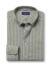 Charles Tyrwhitt Green Slim Fit Check Non-Iron Twill 100% Cotton Shirt - Image 4 of 6