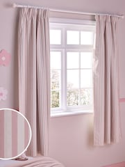 Pink Stripe Pencil Pleat Blackout Curtains - Image 1 of 8