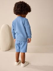Blue Jersey Bomber Jacket and Shorts Set (3mths-7yrs) - Image 3 of 4