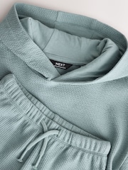 Mineral Blue Jersey Textured Hoodie and Shorts Set (3mths-7yrs) - Image 7 of 8