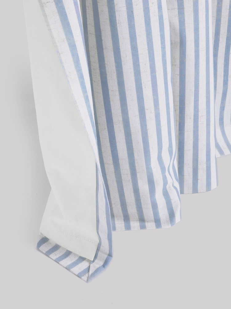 Blue Stripe Pencil Pleat Blackout Curtains - Image 6 of 8