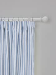 Blue Stripe Pencil Pleat Blackout Curtains - Image 7 of 8