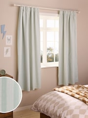 Sage Stripe Pencil Pleat Blackout Curtains - Image 1 of 8