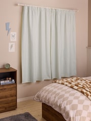 Sage Stripe Pencil Pleat Blackout Curtains - Image 2 of 8