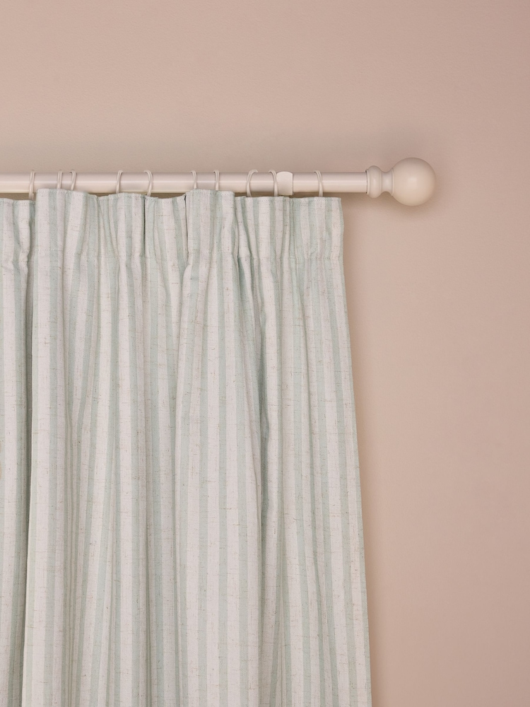Sage Stripe Pencil Pleat Blackout Curtains - Image 3 of 8