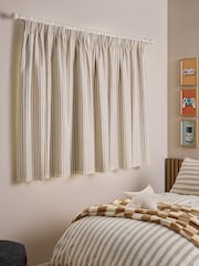 Rust Stripe Pencil Pleat Blackout Curtains - Image 2 of 8
