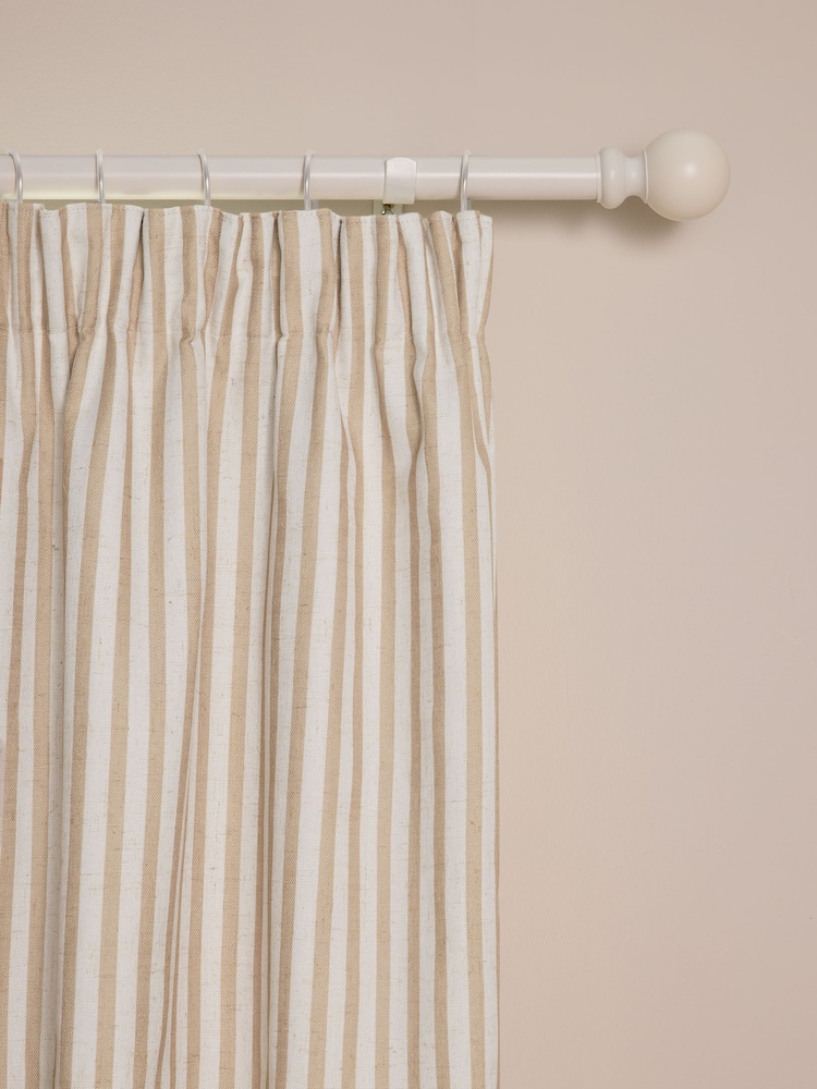 Rust Stripe Pencil Pleat Blackout Curtains - Image 4 of 8