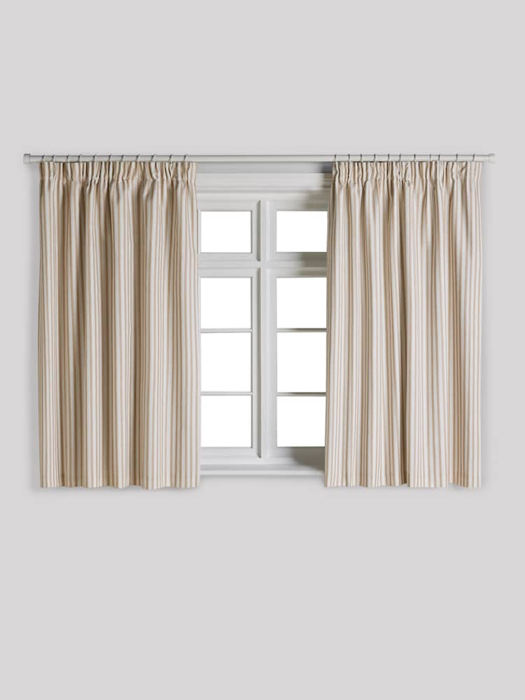 Rust Stripe Pencil Pleat Blackout Curtains - Image 5 of 8