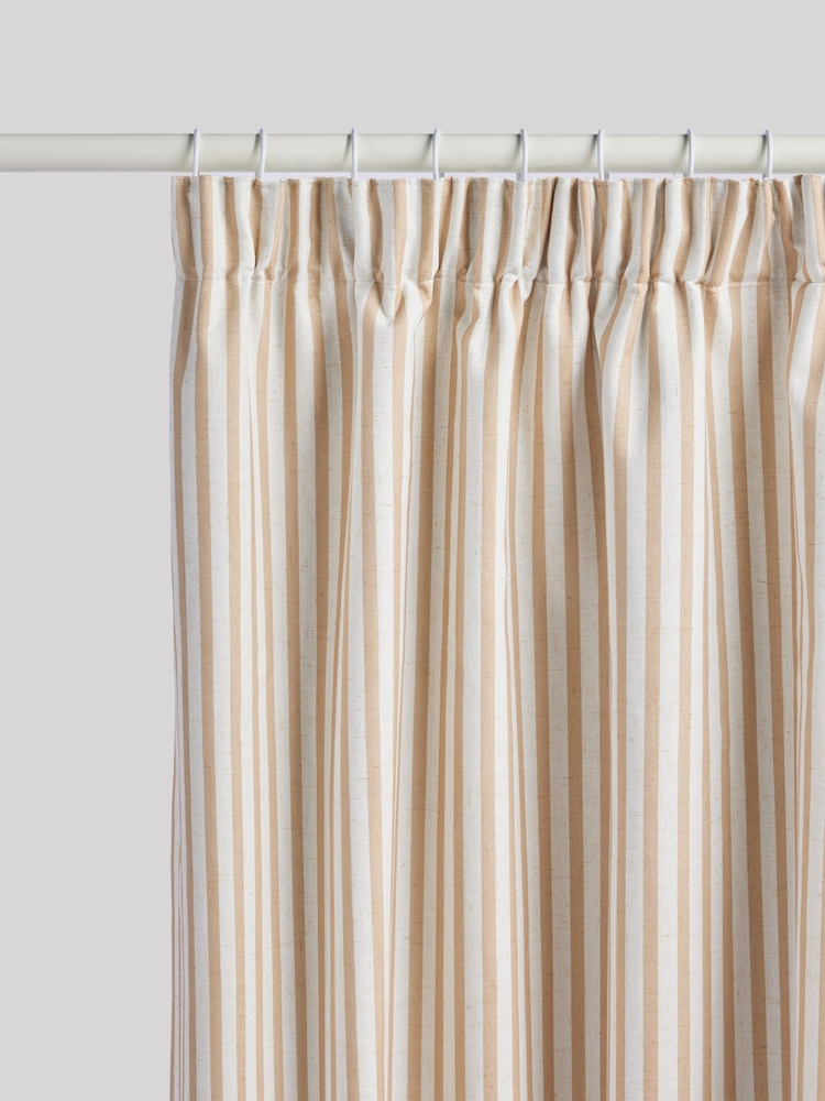 Rust Stripe Pencil Pleat Blackout Curtains - Image 6 of 8