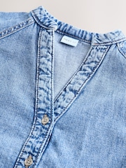 Blue Denim Denim Button 100% Cotton Dress - Image 2 of 3