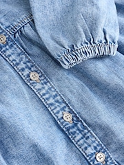 Blue Denim Denim Button 100% Cotton Dress - Image 3 of 3