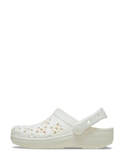 Crocs White Adults Floral Cut Out Clogs - Image 2 of 7