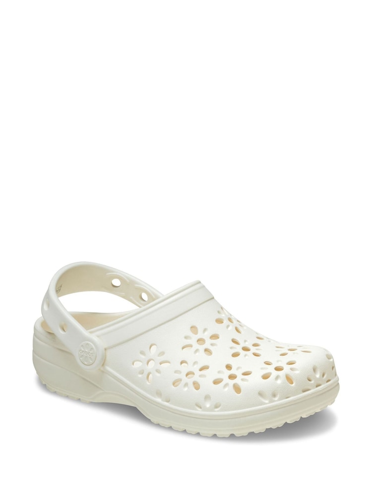 Buy Crocs White Adults Floral Cut Out Clogs from the Next UK