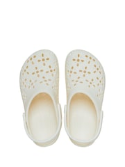 Crocs White Adults Floral Cut Out Clogs - Image 5 of 7