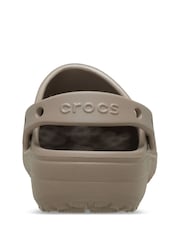 Crocs Taupe Adults Floral Cut Out Clogs - Image 4 of 7