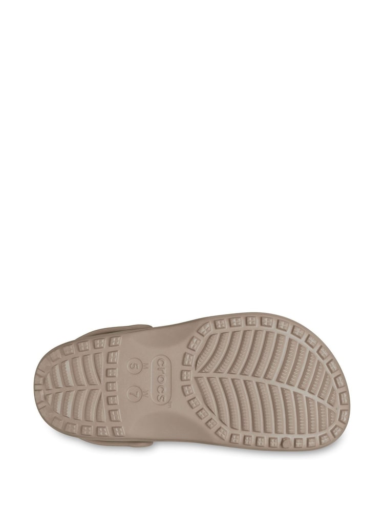 Crocs Taupe Adults Floral Cut Out Clogs - Image 7 of 7