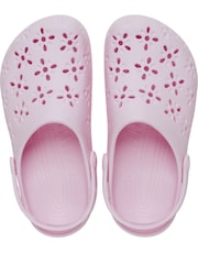Crocs Pink Milk Adults Floral Cut Out Clogs - Image 6 of 7