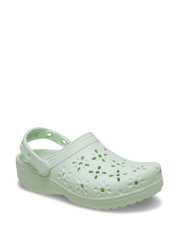 Crocs Jade Tint Adults Floral Cut Out Clogs - Image 3 of 9