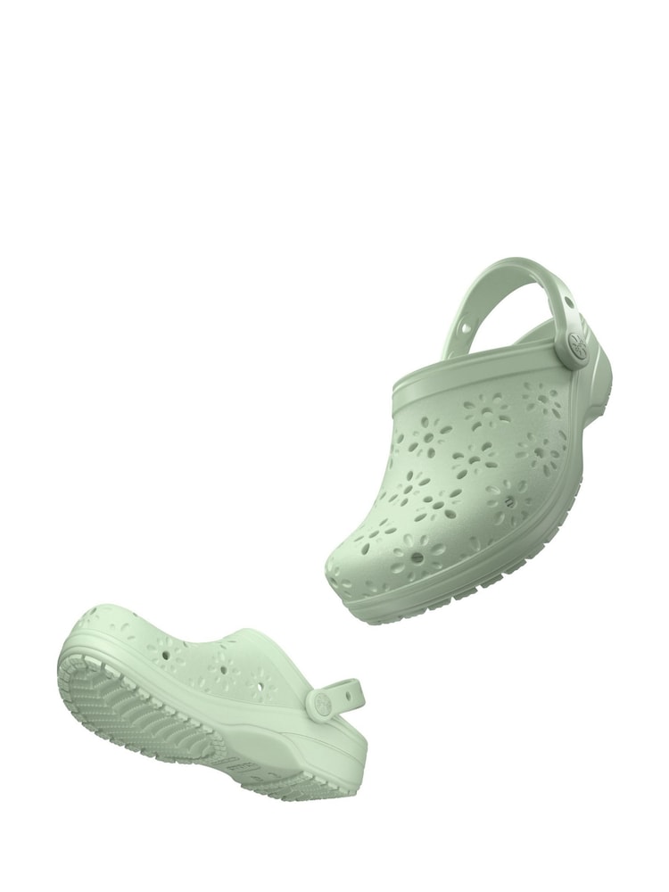 Crocs Jade Tint Adults Floral Cut Out Clogs - Image 6 of 9