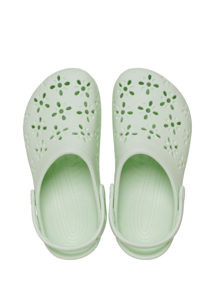 Crocs Jade Tint Adults Floral Cut Out Clogs - Image 9 of 9