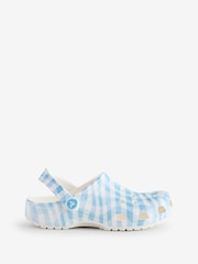 Crocs Blue Adults Gingham Clogs - Image 1 of 1
