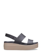 Crocs Black Mushroom Brooklyn Low Wedge Sandals - Image 1 of 7