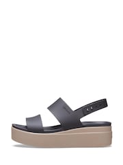 Crocs Black Mushroom Brooklyn Low Wedge Sandals - Image 2 of 7